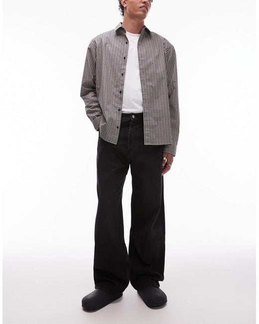 ARKET Black Mist Low Rise baggy Wide Leg Jeans for men