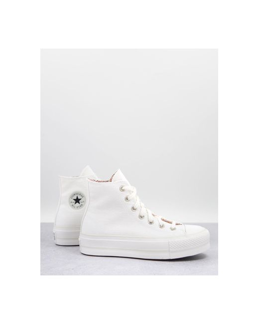 Converse Chuck Taylor Lift Hi Trainers With Floral Details in White | Lyst  Australia
