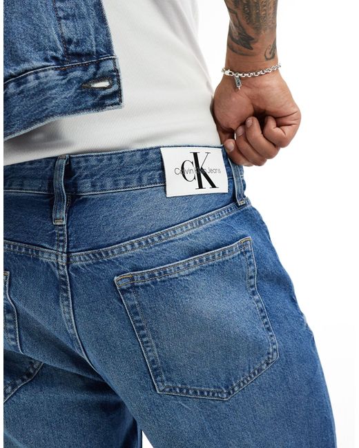 Calvin Klein Blue 90s Straight Jeans for men