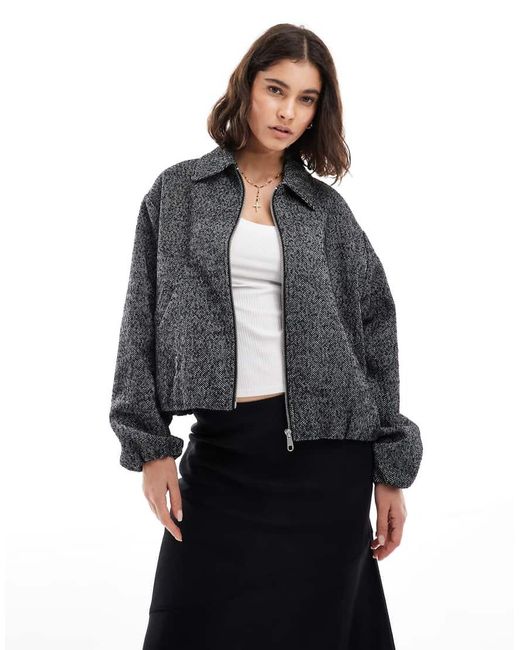 ONLY Gray Drop Shoulder Bomber