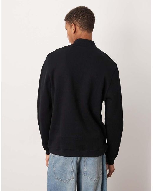 ASOS Black Quarter Zip Sweatshirt for men