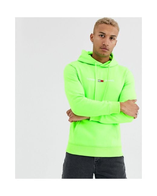 Tommy Hilfiger Hoodie Met Neon Logo Op in het Groen voor heren | Lyst NL