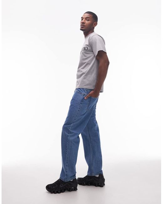 No Problemo Baggy Jeans Met Middenblauwe Wassing in het Blue voor heren