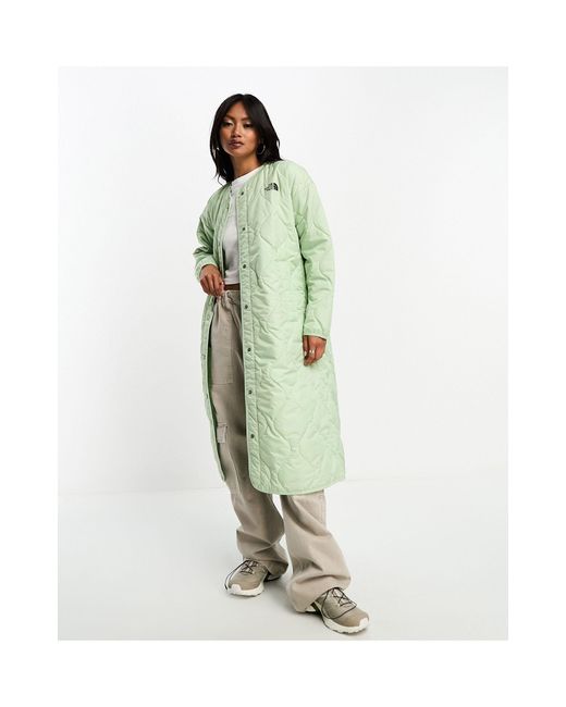 The North Face White Ampato Long Quilted Liner Jacket