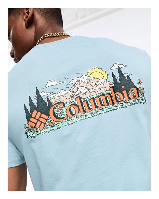 Columbia Blue Talbert Ridge Back Print T-shirt for men
