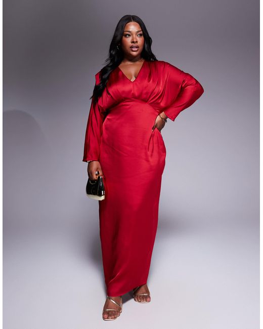 knee length dresses for ladies Tall V-Neck Bell-Sleeve Kimono Maxi Dress