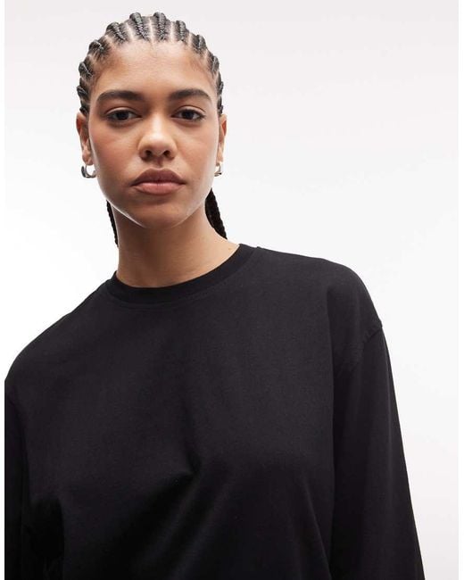Weekday Black Oversized Long Sleeve Top