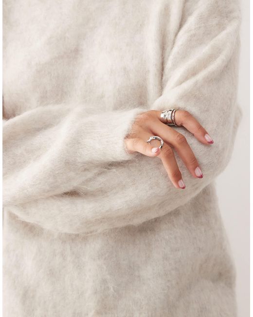 Weekday Natural Premium Wool & Mohair Blend Sweater