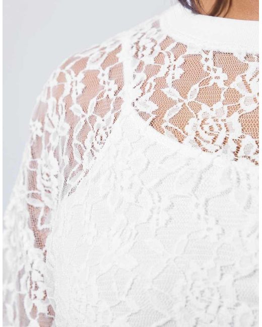 Yours Clothing White Lace T-Shirt