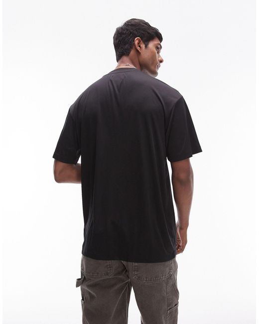 T-shirt transparent oversize Topman pour homme en coloris Black