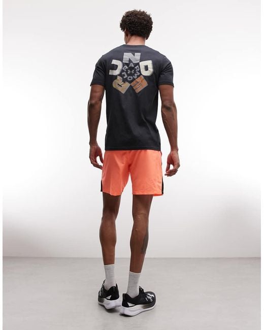 Under Armour Blue Radial Wordmark Short Sleeve T-shirt for men