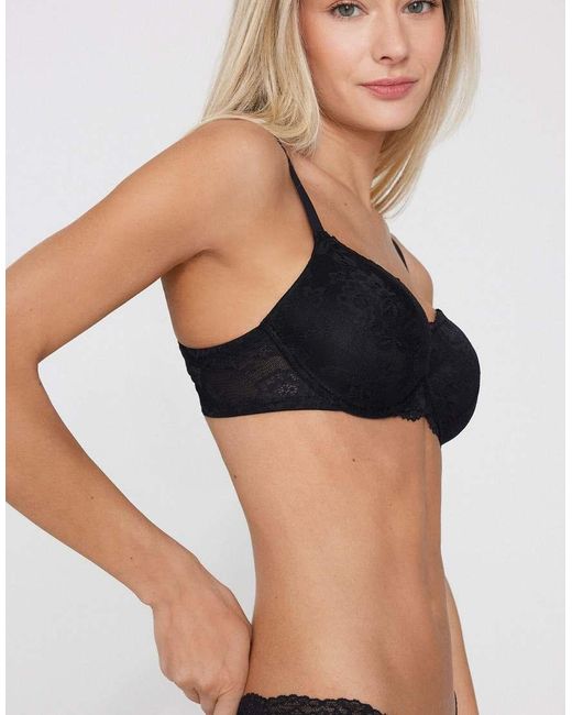 Tezenis Black Prague Full Coverage Lace Balconette Bra