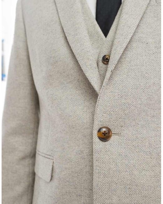 ASOS Smal Colbert Met Wol in het Gray voor heren