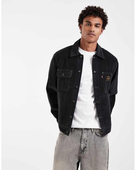 Levi's Black Workwear Berkley Cord Trucker Jacket With Pockets for men