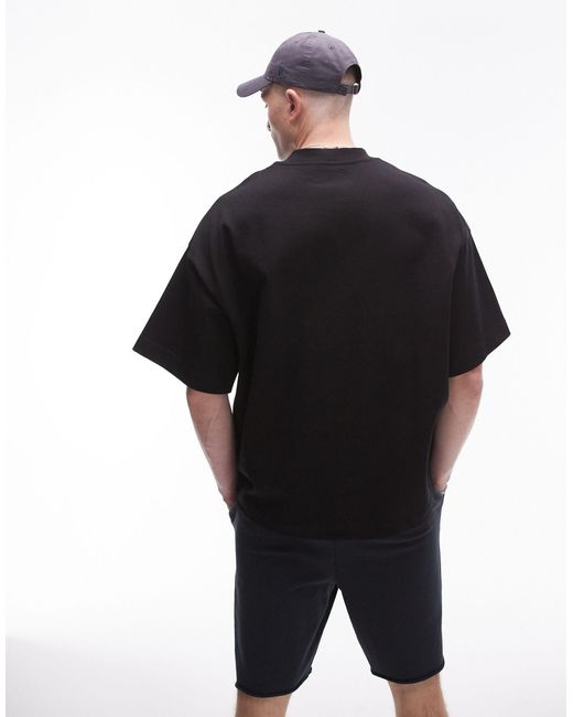 Topman – hochwertiges, schweres oversize-t-shirt in Black für Herren
