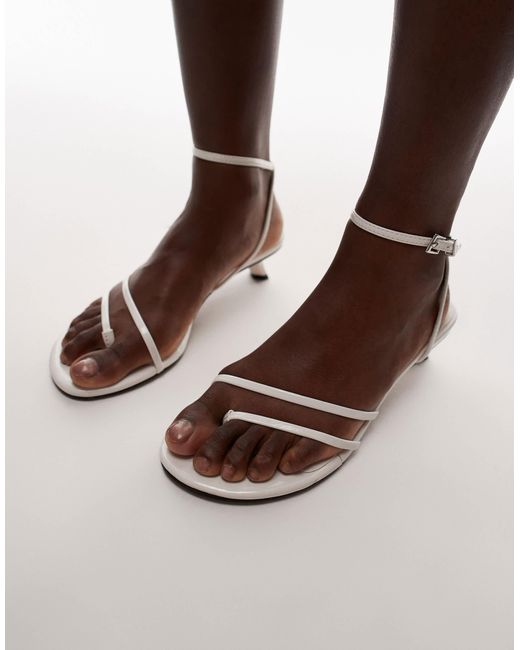 TOPSHOP Brown Isme Strappy Kitten Heel