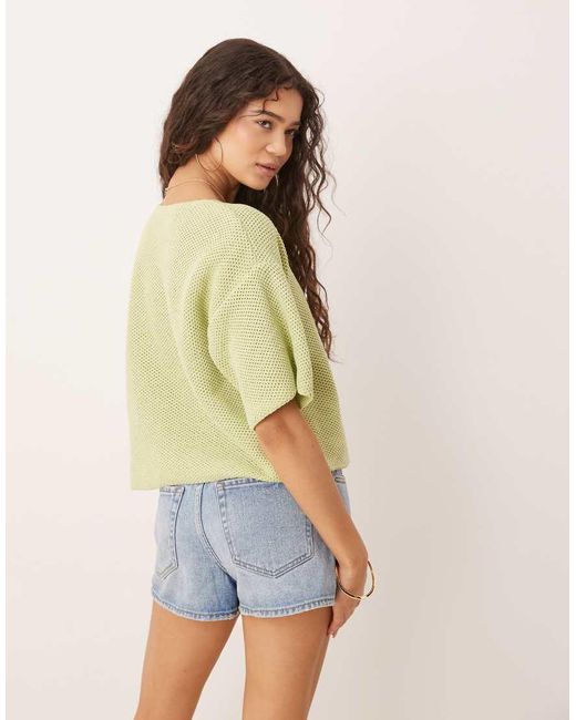 ASOS Gebreid Vest Met Korte Mouwen in het Green
