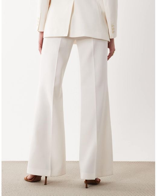 Mango White Iguana Tailored Flared Pants