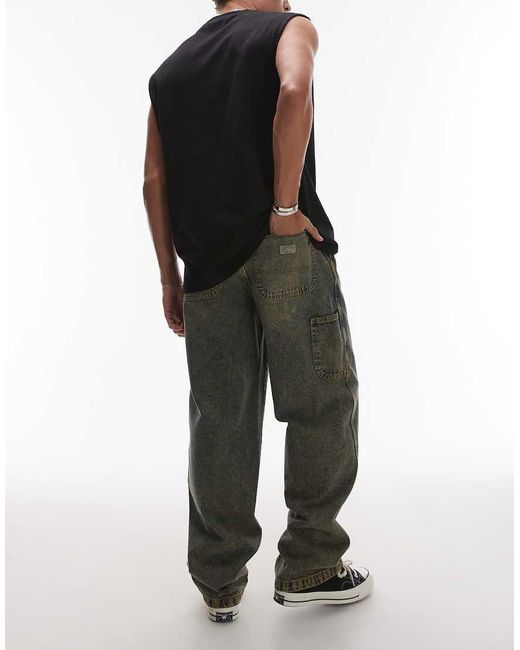 Vaqueros Azul Añil Con Acabado Desgastado De Corte Suelto Madison De Dickies de hombre de color Black