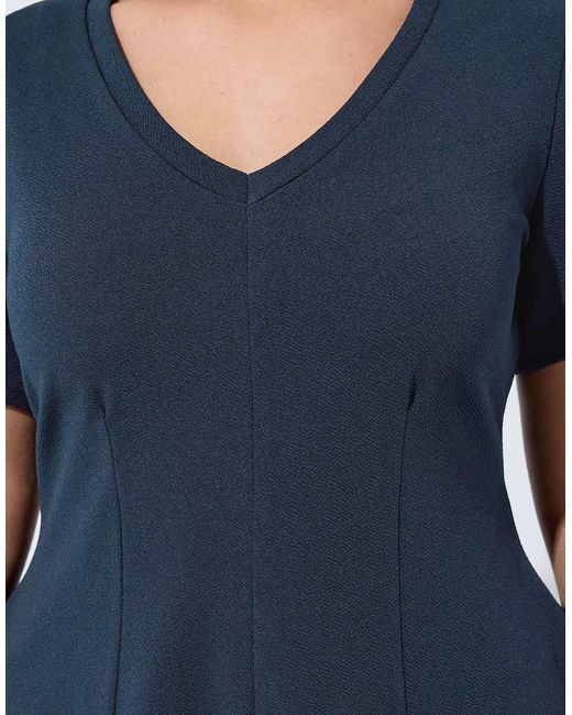Yours Clothing Blue V-Neck Corset Top