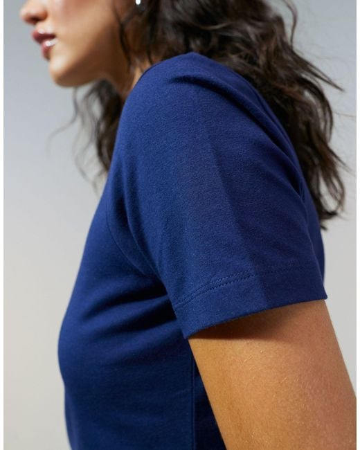 ASOS Blue Fitted Crop T-shirt