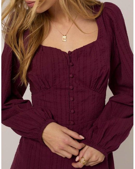 Nobody's Child Purple Long Sleeve Melody Mini Dress