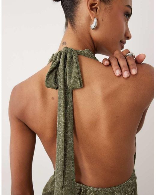 Gina Tricot Green Mix & Match Plunge Peplum