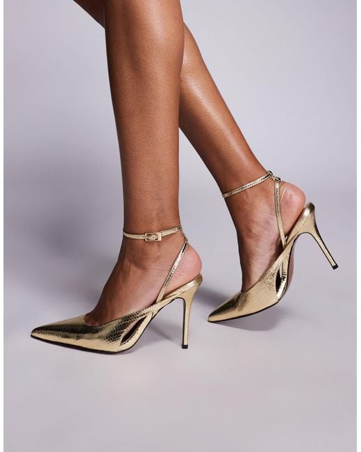 ASOS Brown Pamela Cut Out Detail High Heeled Pumps