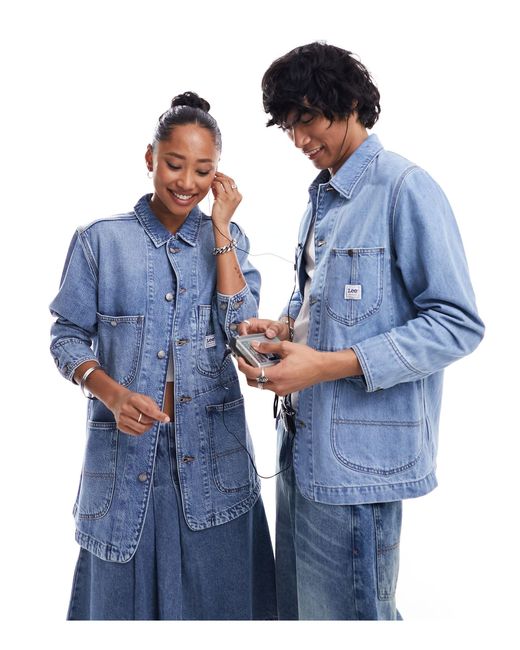 Loco - veste décontractée en jean style workwear - délavage clair Lee Jeans en coloris Blue