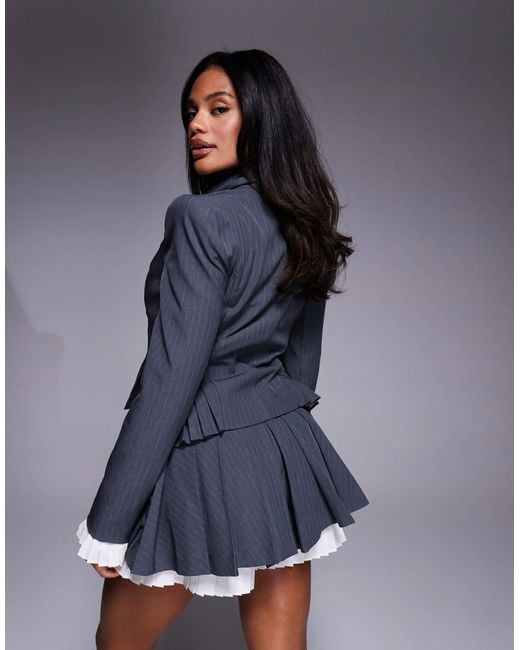 ASOS Blue Tailored Blazer With Cinched Waist