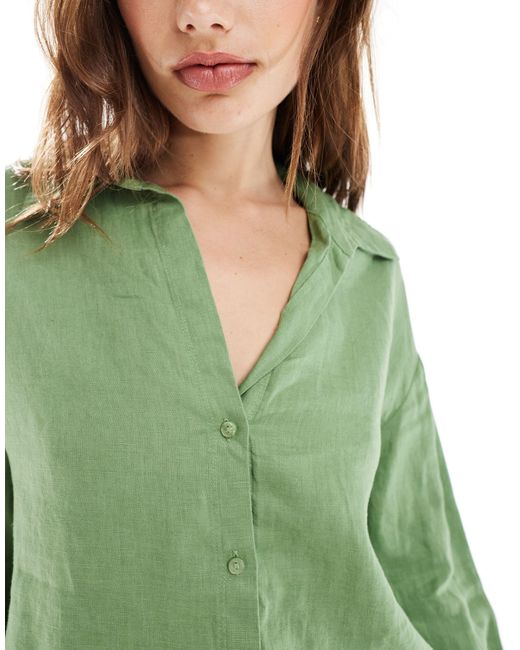 Mango Green Linen Co-ord Shirt
