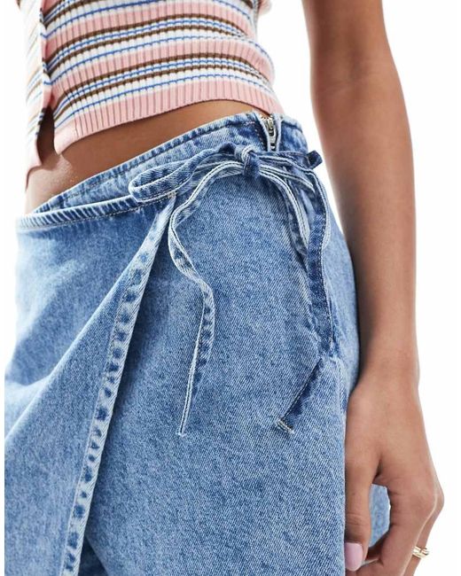 ASOS Blue Denim A-line Skort