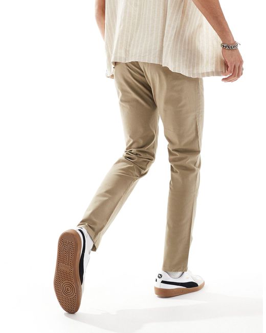 Pantalones chinos blanco hueso elásticos Ben Sherman de hombre de color Natural