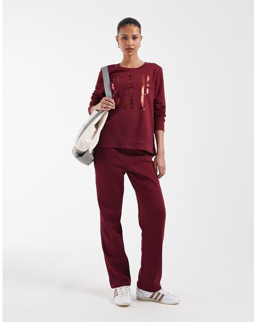 Gap Red Foil Print Sweatshirt Co-Ord