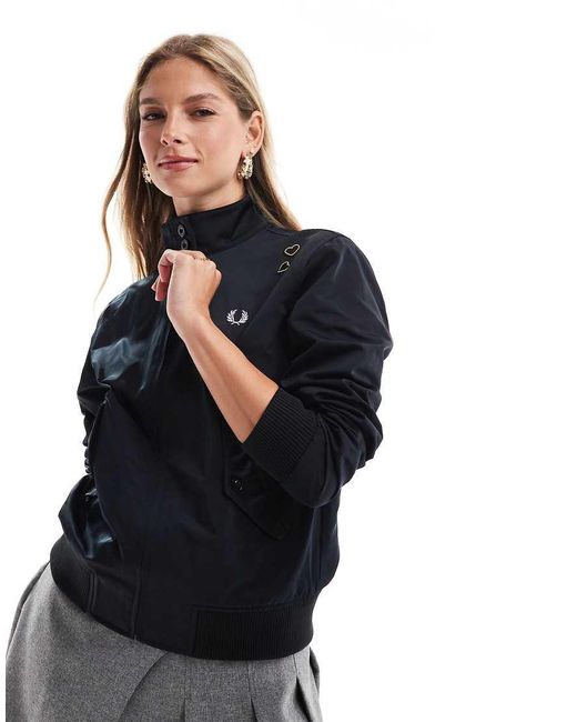 Fred Perry Blue X Amy Winehouse Zip Up Satin Jacket