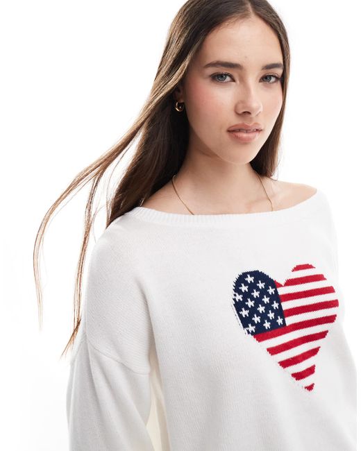 Hollister White – locker geschnittenes, langärmliges sweatshirt