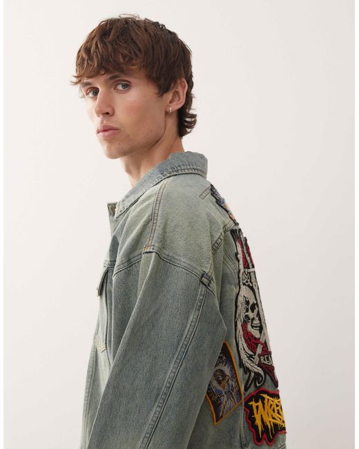 Deus Ex Machina Gray Sasafras Denim Trucker Jacket for men