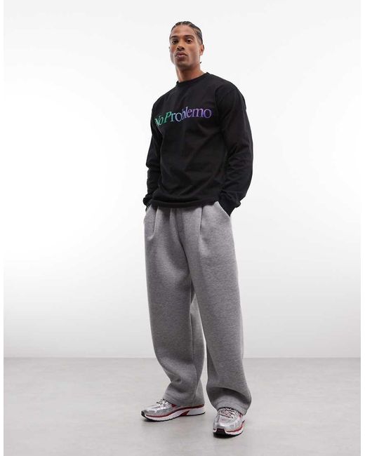 No Problemo Black 100% Cotton Long Sleeve T-Shirt With Contrast Logo for men