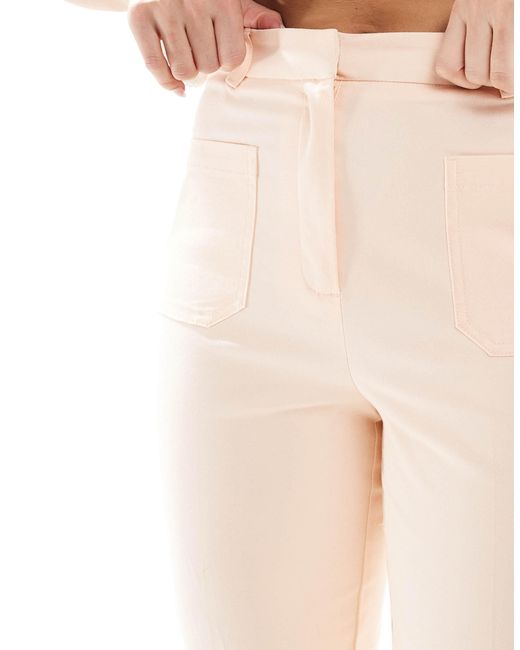 ASOS Natural Patch Pocket Flare Trousers