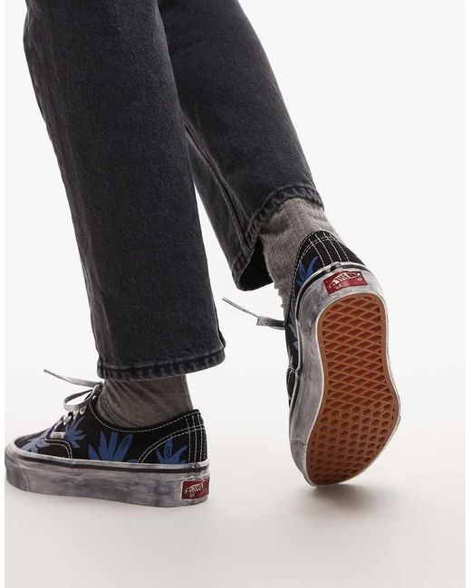Vans Black Authentic Palm Tree Print Sneakers