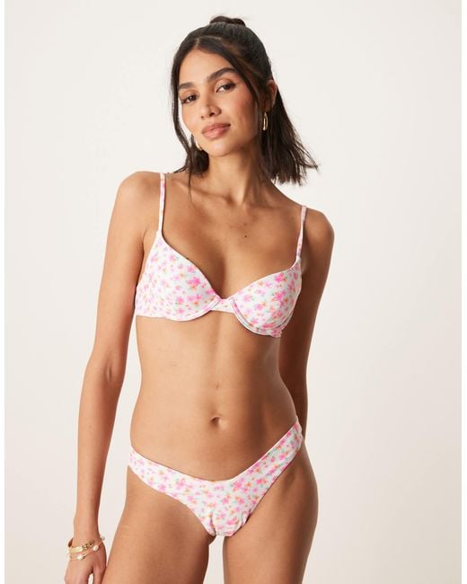 Kulani Kinis Brown Flamingo Flora Underwire Bikini Top
