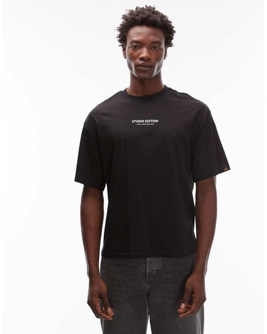Camiseta Negra Con Logo Studio Edition De Alpha Industries de hombre de color Black