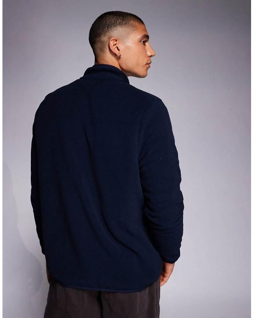 ASOS Blue Zip Through Fleece Jacket for men