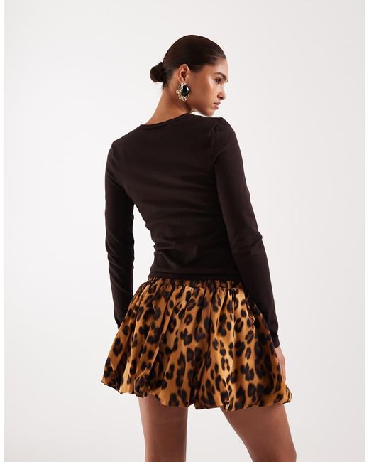 ASOS Natural Bubble Hem Mini Skirt