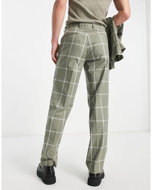 Viggo Green Ascensio Check Suit Pants for men