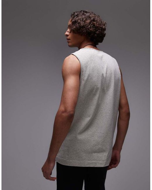 Topman Gray Fine Stripe Vest for men