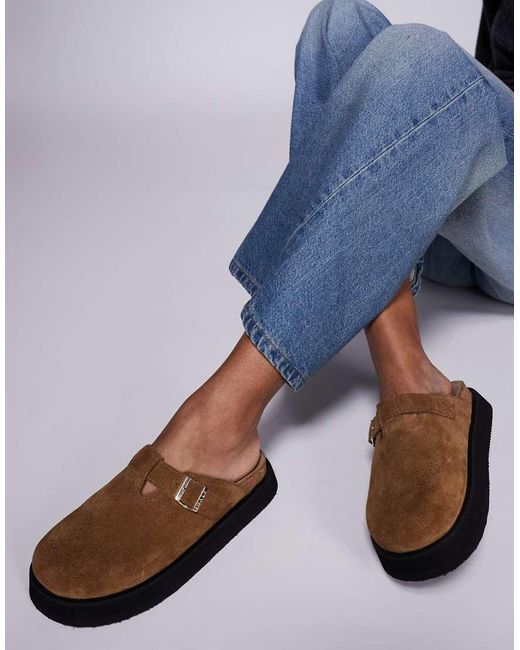 Walk London Blue Barca Buckle Clog