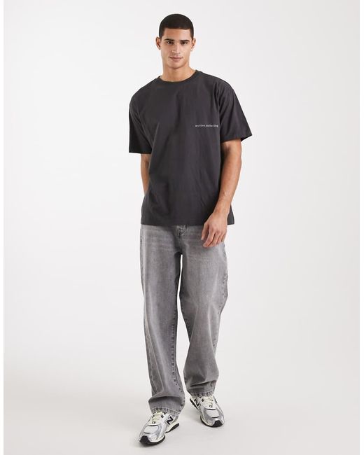 Cotton On Gray Box Fit T-shirt With Graphic for men