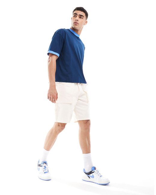 ASOS Blue Oversized Boxy Fit Ringer T-shirt for men
