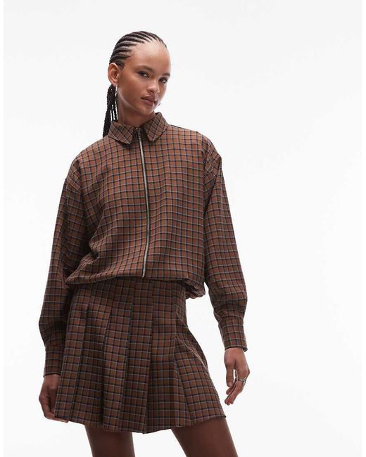 ASOS Brown Pleated Mini Skirt